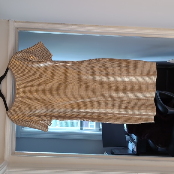 Michael Kors - Gold Sequined Mini Dress - Picture 4 of 4